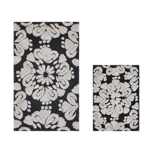 Medallion Collection 2 Piece 100% Cotton Tufted Bathroom Rug Set  with Non-Slip Backing, Machine Washable, Tumble Dry Bath Mat - 1 of 4