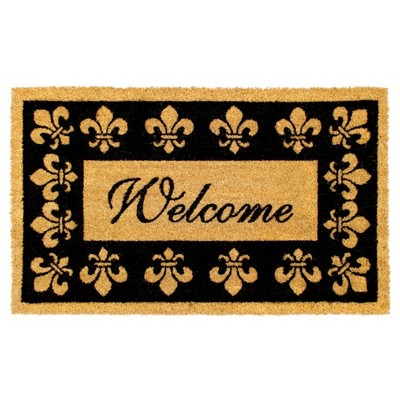 Tufted Welcome Fleur De Les Doormat Black - Raj