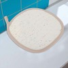 Unique Bargains Pot Holders Wavy Textured Cotton Square Silicone Cotton Cloth Beige - 4 of 4