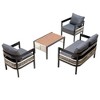 4-Piece Outdoor Iron Cnversation Sofa Set with Coffee Table, Rattan Decoration - 3 of 4
