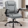 KERDOM Leather Office Chair, Big and Tall Office Chair 400LBS Wide Seat, Gray - 2 of 4