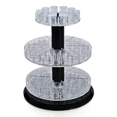 Azar Displays Three Tier Revolving Tester Display 13.5"H x 11"Dia. - round slot 1" dia