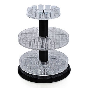 Azar Displays Three Tier Revolving Tester Display 13.5"H x 11"Dia. - round slot 1" dia - 1 of 4
