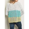 Women's Colorblock Long Sleeve Top - SWEET CLAIRE - 2 of 2