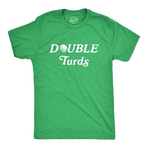 Mens Double Turds T Shirt Funny Movie Quote Golf Novelty Tee - Crazy Dog Men's T Shirt - 1 of 4