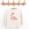Flamingo Christmas Lights Watercolor - Youth Long Sleeve Graphic T-Shirt - 2 of 3
