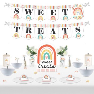 Big Dot of Happiness Hello Rainbow - DIY Boho Baby Shower and Birthday Party Sweet Treats Signs - Snack Bar Decorations Kit - 50 Pieces - 1 of 4