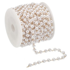 Unique Bargains Faux Pearl Beading Chain with Spool for DIY Necklace Bracelet - 1 of 4