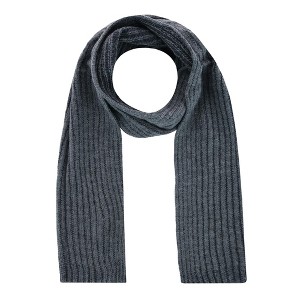 CTM Men's Ribbed Knit Mixed Wool Scarf, Gray - 1 of 4