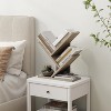 Attop 3 Tier Small Tree Bookshelf, Desktop Bookshelf Floor Standing Bookcase Display for CDs/Books, Book Organizer Shelves for Office, Grey - 2 of 4