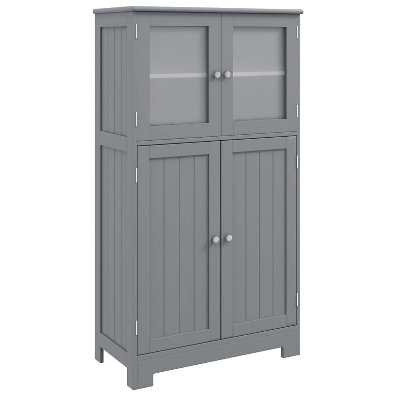 Costway Bathroom Floor Storage Cabinet Kitchen Cupboard w/Doors&Adjustable Shelf Black\Brown, 1 of 11