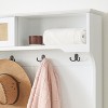 Sapphtopaz Modern Hall Tree with Bench and Rattan Door Shoe Storage, 4-in-1 Entryway Bench with 4 Coat Hooks and Cabinets for Entryway, Hallway - 2 of 4