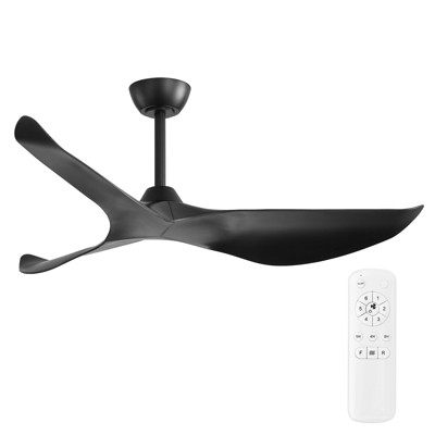 Sofucor Ceiling Fan No Lights 52 Inch Mordern Black Ceiling Fan Without Light with Remote for Indoor Farmhouse Bedroom Living Room Outdoor Patio Porch