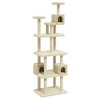 vidaXL Cat Tree Cream Engineered wood, plush, sisal 74.0 in tall Storage - 2 of 4