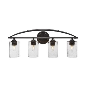 Toltec Lighting Marquise 4 - Light Vanity in  Dark Granite with 4" Clear Bubble Shade - 1 of 1