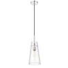 Kira Modern One-Light Pendant - 6.5" Clear Glass & Steel, Dimmable, Dry Rated - 3 of 4