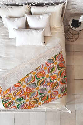 evamatise Abstract Flowers Summer Holiday 50" x 60" Fleece Blanket - Deny Designs