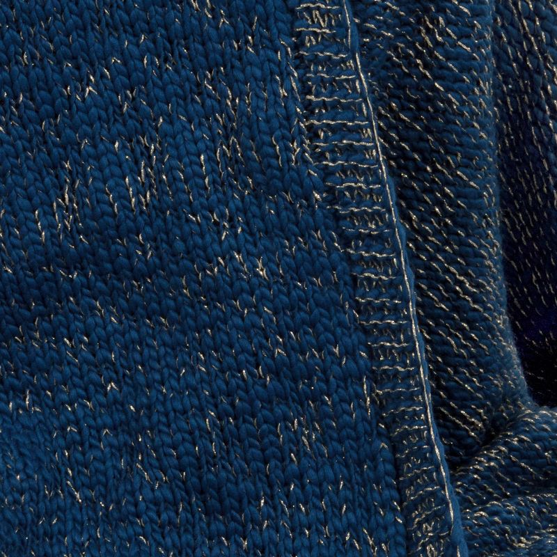 Cozy Metallic Yarn Knit Throw Blanket Navy Blue - Threshold&#8482;, 5 of 6