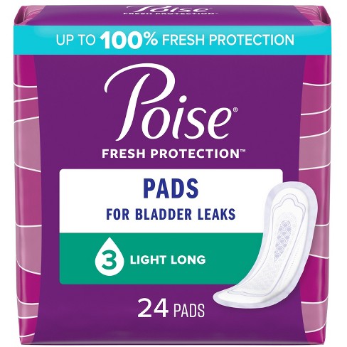 Poise Postpartum Incontinence Bladder Control Pads For Women - Light  Absorbency - Long Length - 24ct : Target