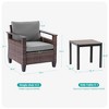 Sonkuki 3 Pieces Patio Chairs & Side Table, PE Rattan Wicker Patio Furniture with Washable Cushion - 3 of 4