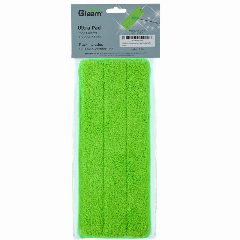 Easy Gleam Microfibre Mop Pad Ultra for Stubborn Dirt, Stains and Deep Cleaning, Green, 1 of 5