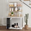 PawHut Furniture Dog Crate for Large Dogs, 39" Dog Kennel Furniture Side Table w/ Storage Shelf, Three Doors, Blackboard & Non-Slip Foot Pads, White - 3 of 4