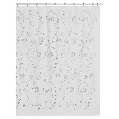 Eyelet 100% Polyester Shower Curtain White - Creative Bath