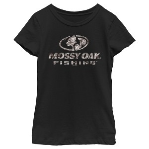 Girl's Mossy Oak Water Fishing Logo T-Shirt - 1 of 4
