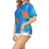 LA LEELA Women's Button Down Blouses Casual Summer Beach Party V Neck Short Sleeve Vacation Button Up Dress Hawaiian Shirts for Women - 3 of 4