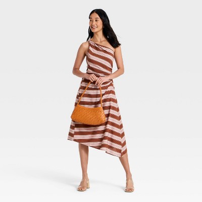Women's Ruched Side Pleated Midi Dress - A New Day™
