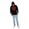 Marvel Deadpool Mask Logo Long Sleeve Black Unisex Adult Zip-Up Hoodie - 3 of 4
