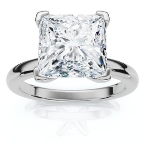 Pompeii3 Certified 2 1/2Ct Princess Cut Diamond Engagement Ring 14k Gold or Pt Lab Created - 1 of 4