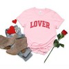 Lover Varsity Arched Distressed - Women's Short Sleeve Graphic T-Shirt - 2 of 4
