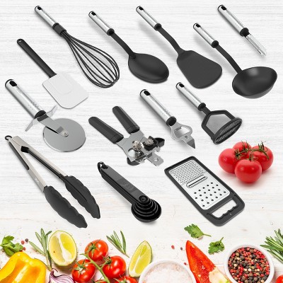 23 Nylon Kitchen Utensils & Stainless Steel Cooking Utensils Set - Lux Decor Collection