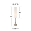 Possini Euro Design Moderne Mid Century Modern 62" Tall Standing Floor Lamp Droplet Foot Switch Natural Gray Metal Living Room Bedroom House Reading - 4 of 4