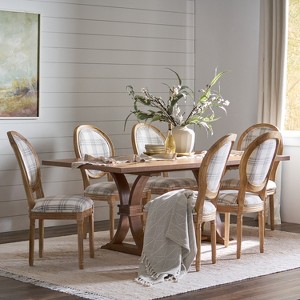 Christopher Knight Home Derring 7 Pieces French Country Upholstered Wood Expandable Dining Set - 1 of 4