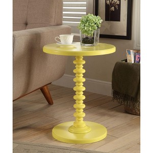 Okak Round End Side Table Turned Spindle Wood Table Drink Table for Small Spaces Bedroom Patio - 1 of 4