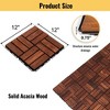GlasFlength Carpet Tiles 10 Pack 12" Acacia Wood Interlocking Deck Tiles Checker Pattern Flooring for Patio Balcony Pool Side, Brown, 12"*12"*0.75" - 3 of 4
