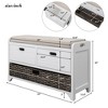 NicBex Modern 32" Storage Bench with 2 Drawers and Basket for Entryway and Living Room - 2 of 4