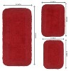 Radiant Bathroom Rugs Set, Washable Rug, Extra Soft and Absorbent bath Rug, Kitchen Mat, Bath Mat Set, Bath Floor Mat Non-Slip, 3 Pcs Set, Red - 3 of 4