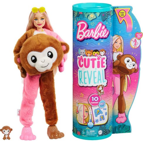 Barbie Color Reveal Doll with 7 Surprises 4 Mystery Bags, Surprise Wig,  Skirt, Shoes & Sponge; Sunny 'N Cool Series