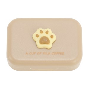 Unique Bargains Cat's Paw Contact Lens Case Light Brown 1 Set - 1 of 4