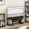 Furinno Wide TV Stand Entertainment Center for TV's up to 55" with Open Bookcases Shelves Amber Pine/Black - 2 of 4