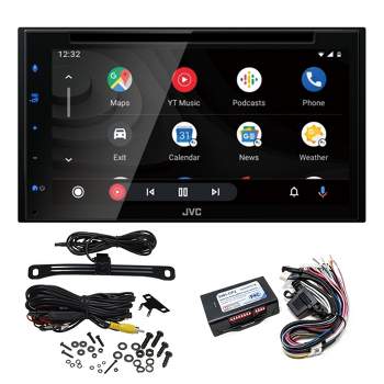 JVC KW-V66BT 6.8" Touchscreen Receiver Compatible with Apple CarPlay & Android Auto Bundled with Back Up Camera and Steering Wheel Interface