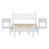 NicBex Retro Style Queen Wood Platform Bed Frame with Gourd Shaped Headboard,Solid Wood Slats Support,No Box Spring Needed,Easy Assembly,Walnut/White - 4 of 4