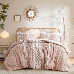 Ink+Ivy 3pc Imani Printed Duvet Cover Set with Chenille - 1 of 4