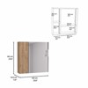 SEVOBAL Bathroom Storage Cabinets Wall Mounted Double Door Medicine Cabinet with Mirror and Shelves for Bathroom, Light Oak, 5.8"*23.6"*23.6" - 3 of 4