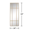 Lirago Wrought Iron Rectangular Gold Panel Wall Mirror with Tempered Glass 0.78" D x 24" W x 63" H - 4 of 4