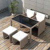 vidaXL Outdoor Dining Set Grey Poly Rattan Medium Foldable - 2 of 4