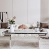 INFURNIC Coffee Tables Luxury Rectangular Mirror Coffee Table with Fluted Glass and Easy Assembly for Living Room, Silver, 47.2"*23.22"*18" - 3 of 4